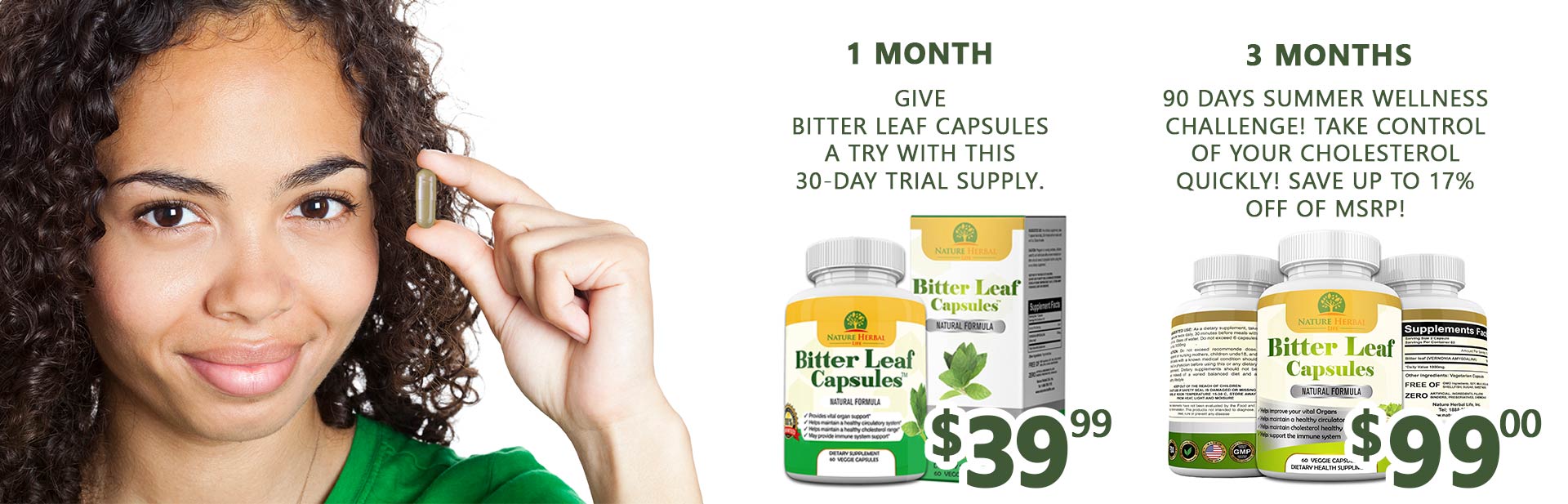 Bitter Leaf Capsules offer 100% customer satisfaction